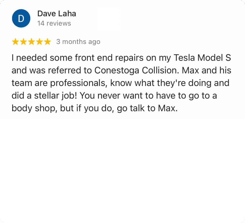 Google Review-2 Image of a google review from a customer