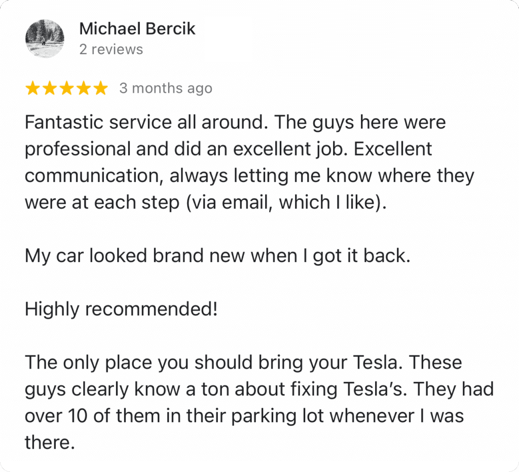Google Review-4 Image of a google review from a customer