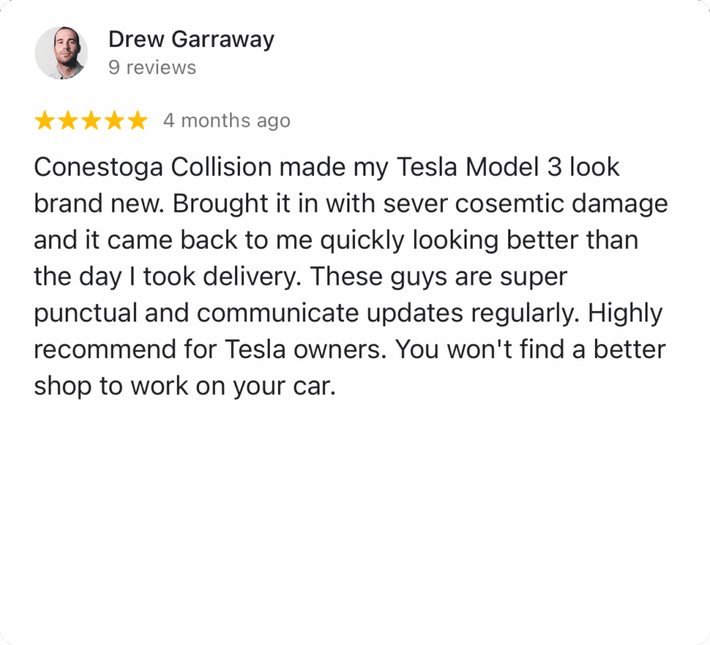 Google Review Image of a google review from a customer